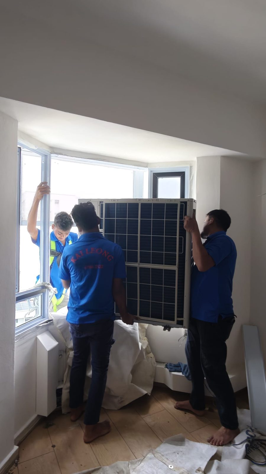 Aircon servicing in progress